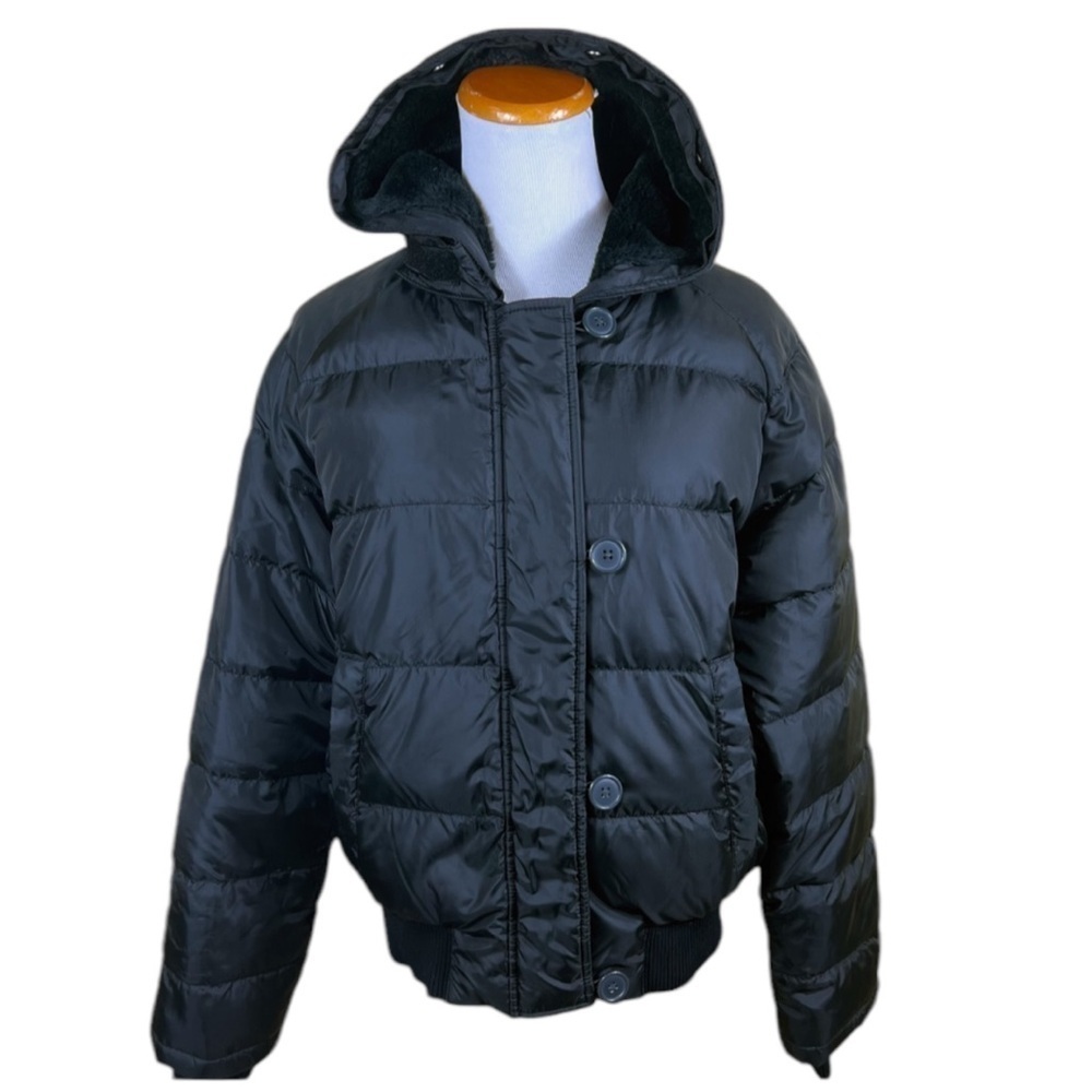 Ralph Lauren Polo Down Filled Quilted Puffer Jacket Hood Black Outdoor Gorpcore